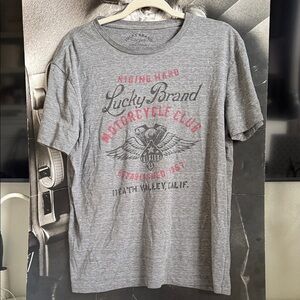Lucky Brand Gray Motorcycle Club Tee